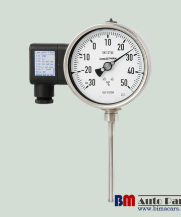Gas-actuated thermometer with electrical output signal